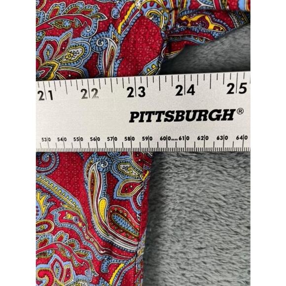 Alan Flusser Men's Red Paisley Long Sleeve Button Shirt Size L - Picture 9 of 10